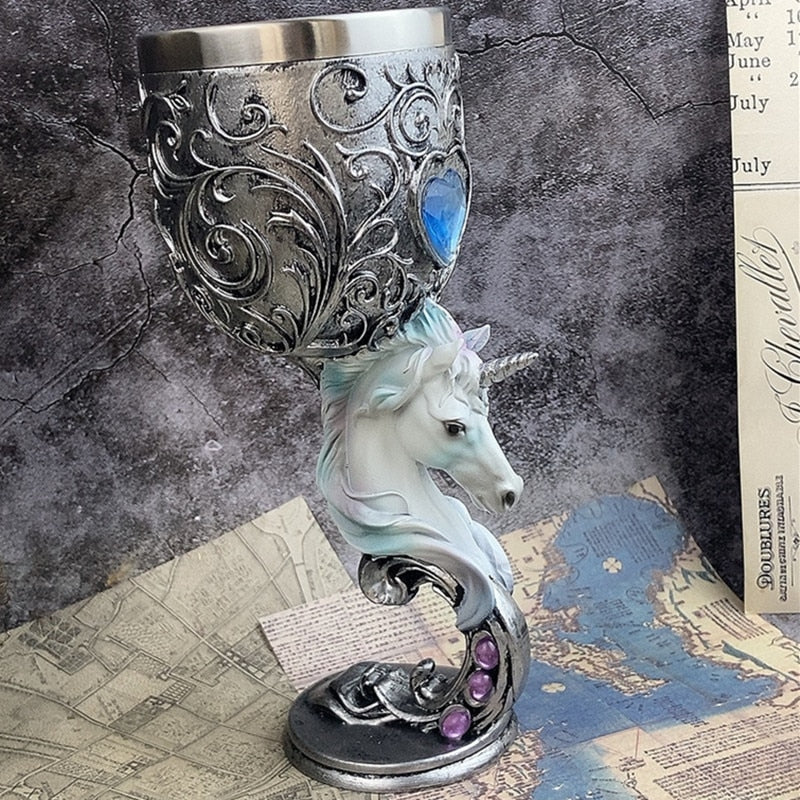 Unicorn Floral Pagan Gothic Chalice Mug