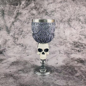 Gothic Floral Skull Mug Chalice