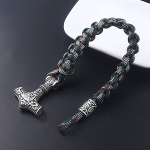 Love and Thunder Thor Mjolnir Hammer Paracord Bracelet - Heavy Metal Jewelry Clothing 