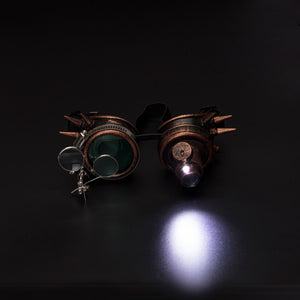 Detailed Steampunk Goggles Costume Glasses with Light - Steampunk Fashion