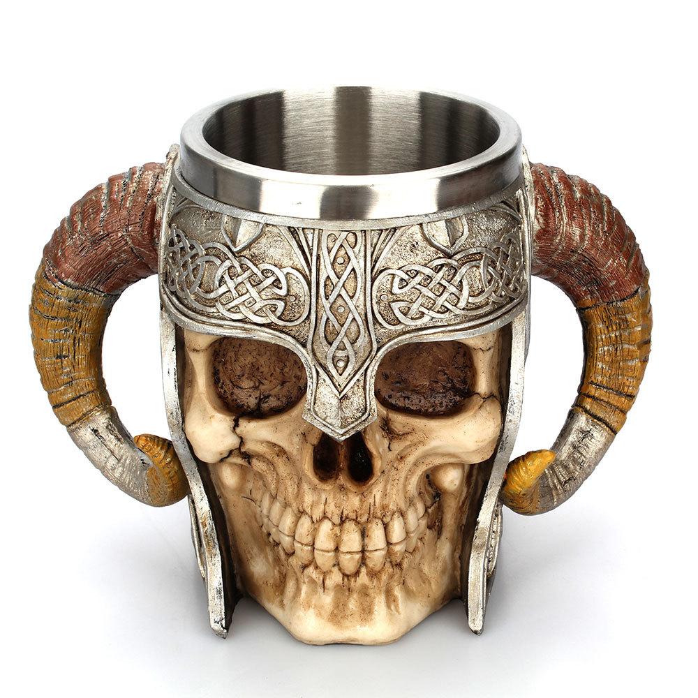 Epische Wikinger-Schädel-Tasse - Heavy Metal Jewelry Clothing 