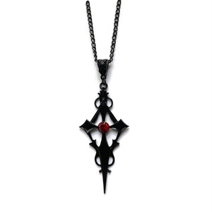 Black Cross Gothic Vampire Necklace - Heavy Metal Necklace - Heavy Metal Jewelry Clothing 
