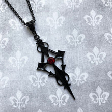 Black Cross Gothic Vampire Necklace - Heavy Metal Necklace - Heavy Metal Jewelry Clothing 