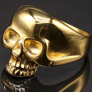 The Golden Skull Heavy Metal Ring - Heavy Metal Jewelry Clothing 