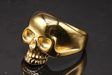 The Golden Skull Heavy Metal Ring - Heavy Metal Jewelry Clothing 