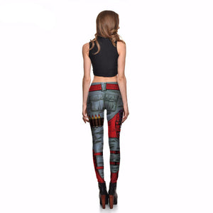 Metal Machine and Bullets Leggings Stretch Pants - Heavy Metal Jewelry Clothing 