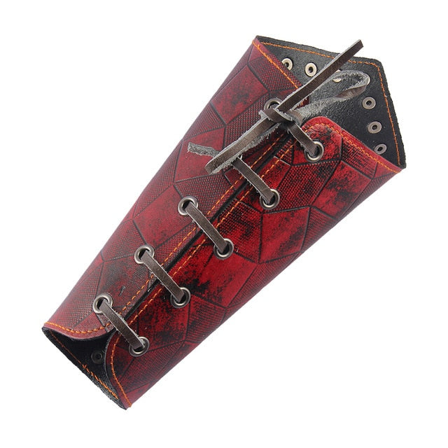 Elaborately Detailed Heavy Metal Patina Leather Vambrace Bracelet - Heavy Metal Jewelry Clothing 