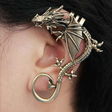 Metal Punk Gothic Dragon Cuff Earring Left Ear - Heavy Metal Jewelry Clothing 
