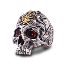 Blood Eyes Detailed Skull Ring - Heavy Metal Jewelry Clothing 