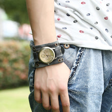 Luxurious Patina Suede Leather Band Watch - Heavy Metal Jewelry Clothing 
