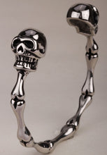 Metal Skull and Bones Bangle Bracelet Stainless Steel - Heavy Metal Jewelry Clothing 
