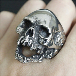 Huge Screaming Skull Ring - Heavy Metal Jewelry Clothing 