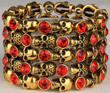 Metal Crypt of Skulls Skeleton Stretch Bracelet - Heavy Metal Jewelry Clothing 