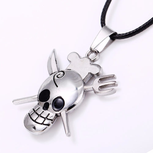 Metal Knife and Fork Skull Pendant Necklace - Heavy Metal Jewelry Clothing 