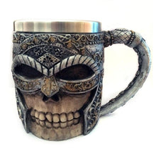 Metal Masked Viking Skull Helmet Tankard Drinking Mug Stainless Steel - Heavy Metal Jewelry Clothing 