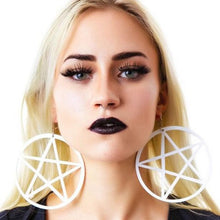 Metal Large Pentagram Earrings Acrylic - Heavy Metal Jewelry Clothing 