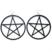 Metal Large Pentagram Earrings Acrylic - Heavy Metal Jewelry Clothing 