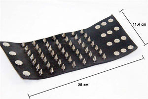 Massive Heavy Metal Leather Spike Bracelet Gauntlet Riveted - Heavy Metal Jewelry Clothing 