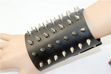Massive Heavy Metal Leather Spike Bracelet Gauntlet Riveted - Heavy Metal Jewelry Clothing 