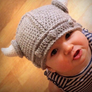 Metal Baby and Kids Viking Horns Crochet Beanie Hat - Heavy Metal Jewelry Clothing 