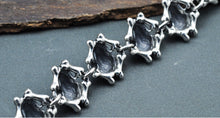 Metal Linked Skulls and Bones Bracelet 925 Sterling Silver - Heavy Metal Jewelry Clothing 