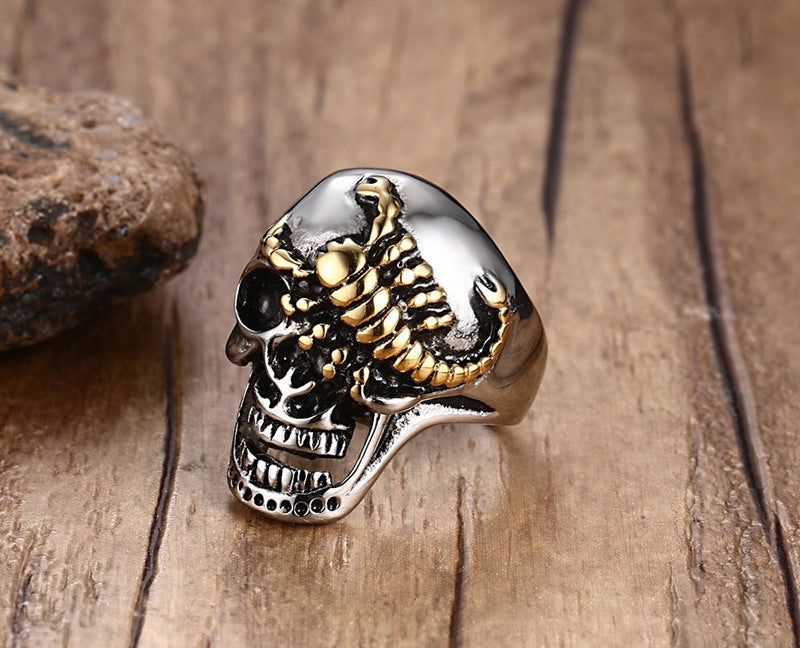 BLESS Scorpion Ring 925 y2k・ギャル・vkei・お兄系 Brown Eyeball Skull Ring – 925 Sterling Silver Goth Devil Ring