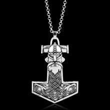 Metal Thor's Hammer Mjolnir Knots Viking Amulet Pendant Necklace - Heavy Metal Jewelry Clothing 