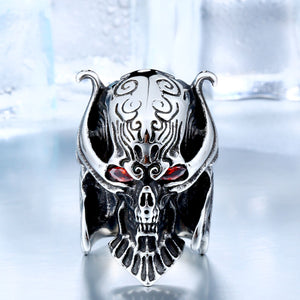 Metal Punk Gothic Beast Devil Horns Ring Stainless Steel - Heavy Metal Jewelry Clothing 