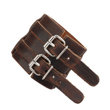 Double Strap Brushed Patina Leather Bracelet - Heavy Metal Jewelry Clothing 
