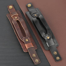 Brushed Patina Leather Bracelet Split Strap - Heavy Metal Jewelry Clothing 