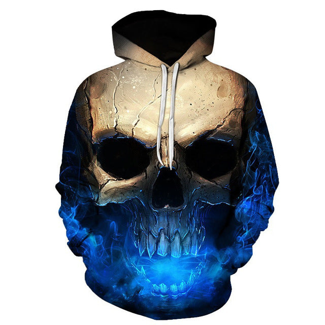 Metal Massive Vampire Skull Print Back and Front Hoodie - Heavy Metal Jewelry Clothing 