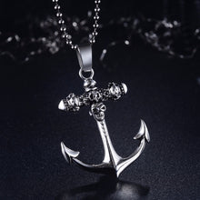 Pirate Metal Anchor Hook Skull Pendant Stainless Steel - Heavy Metal Jewelry Clothing 