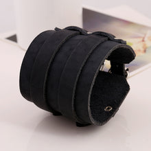 Two Strap Black Suede Leather Bracelet Gauntlet - Heavy Metal Jewelry Clothing 
