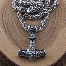 Metal Thor's Hammer Mjolnir Viking Amulet Pendant Necklace with Viking Box - Heavy Metal Jewelry Clothing 