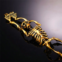 Metal Skeleton warp around Skull Bracelet - Heavy Metal Jewelry Clothing 